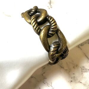 Bronze tone hinged bangle bracelet